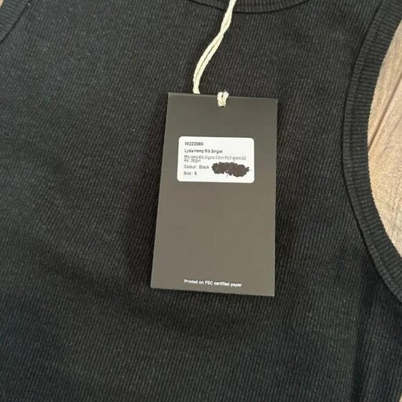 NWT Afends - Lydia - Women's Hemp Ribbed Black Tank Top - Size Small - Picture 4 of 9